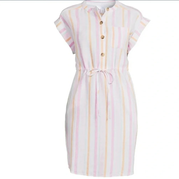 Time and Tru Women's Short Sleeve Shirt Dress classic American nautical size M - Picture 5 of 9